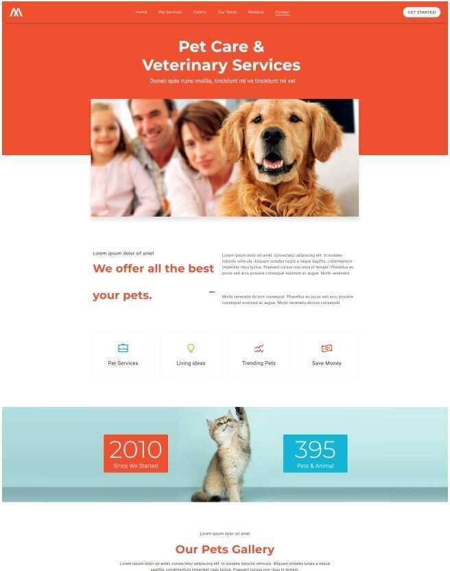 宠物护理服务机构网站html模板 发卡网创- 首码创想网创资源