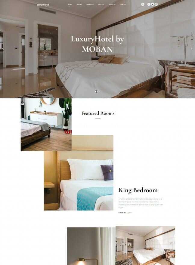 极简风酒店预定服务网站html模板 发卡网创- 首码创想网创资源