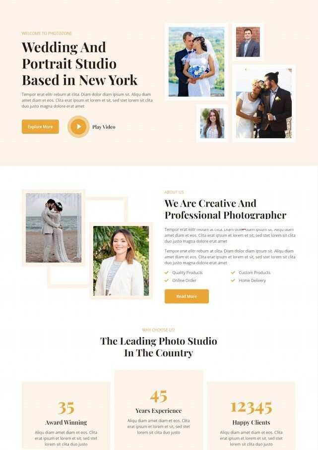 婚纱摄影工作室HTML5网站模板 发卡网创- 首码创想网创资源