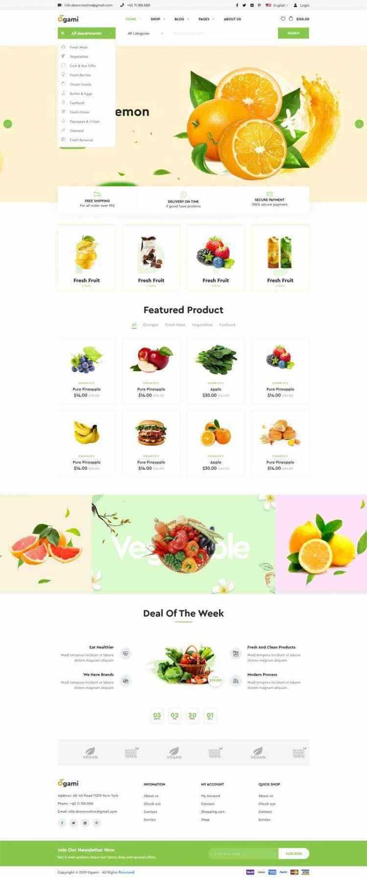 多用途的响应式食品商城网站 发卡网创- 首码创想网创资源