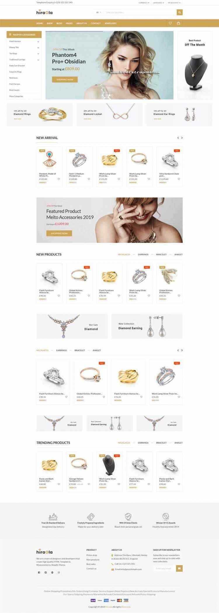 Bootstrap响应式英文珠宝首饰电商 发卡网创- 首码创想网创资源