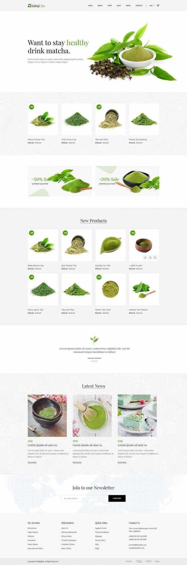 绿色bootstrap响应式茶叶抹茶在线电子商城 发卡网创- 首码创想网创资源