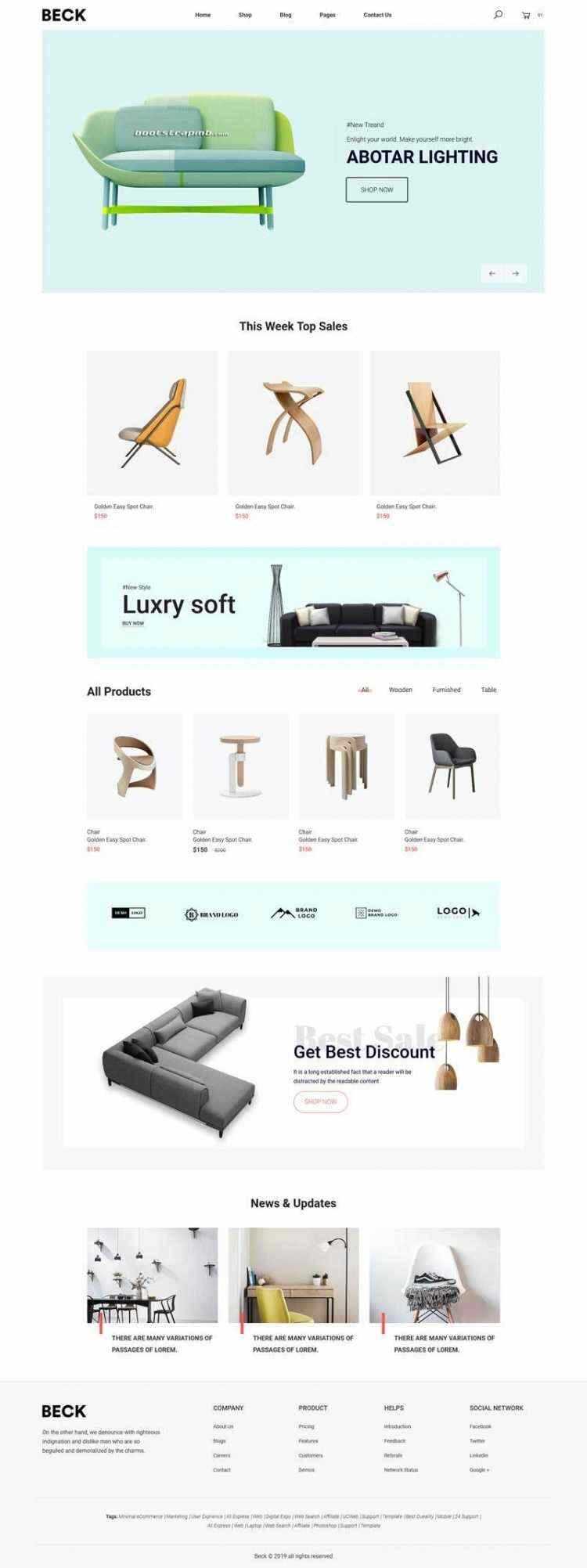 Bootstrap响应式小清新电商家具家居装饰商城 发卡网创- 首码创想网创资源