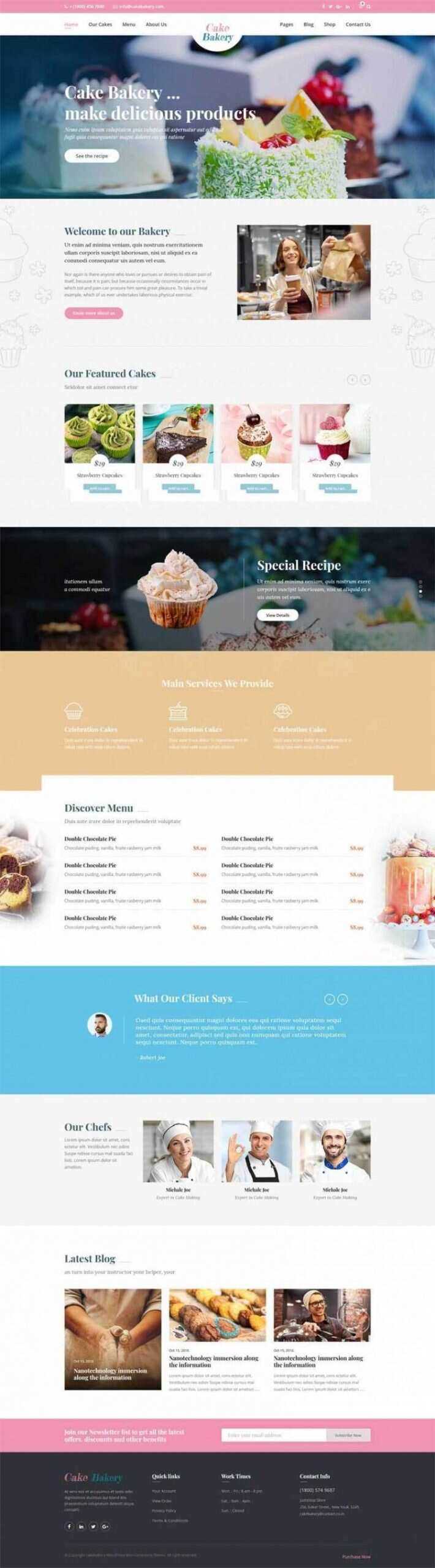 粉色卡通响应式蛋糕面包店外卖预订设计师类网站 发卡网创- 首码创想网创资源