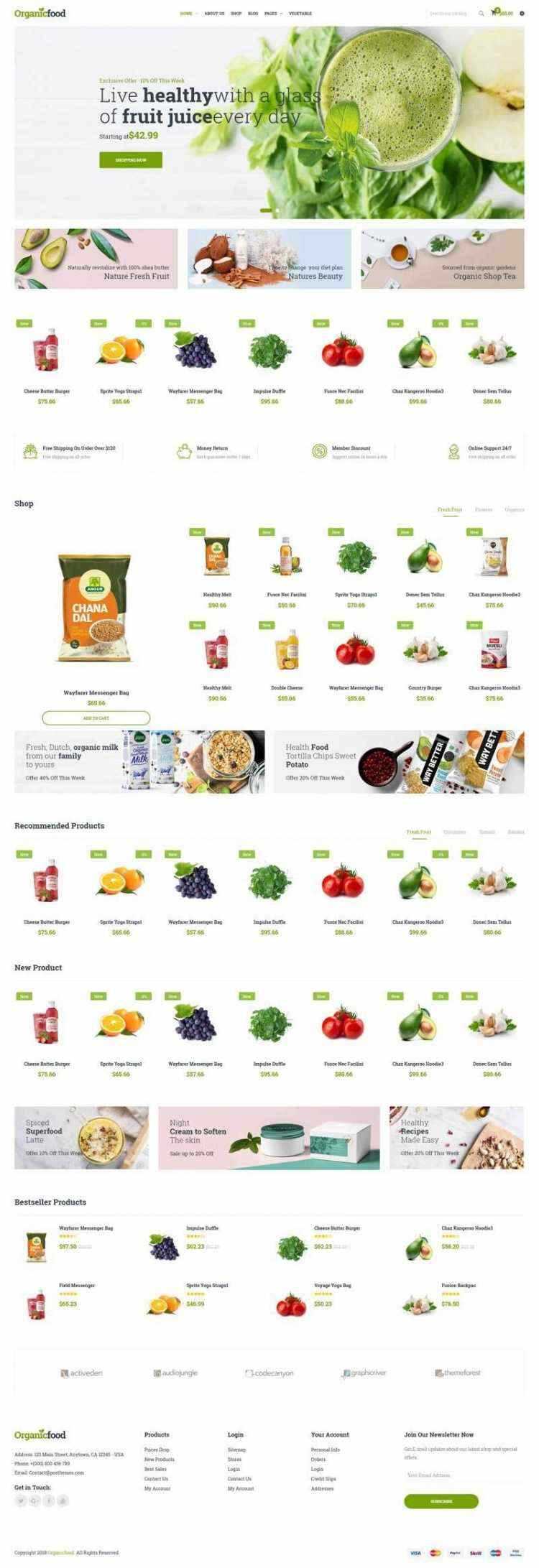 绿色Bootstrap4响应式食品蔬菜水果外卖预订商城网站 发卡网创- 首码创想网创资源