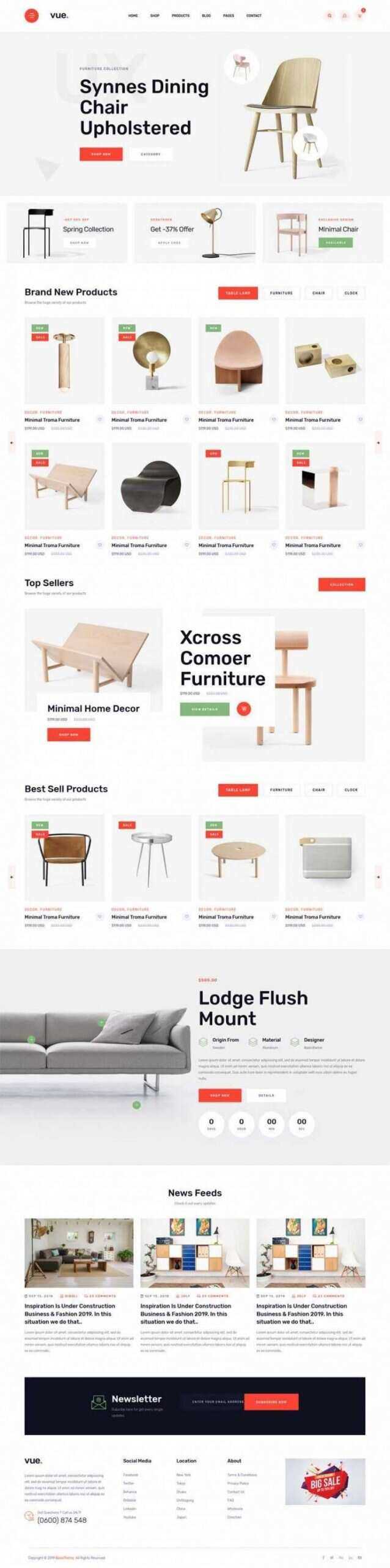 简洁大气响应式时尚多用途的家具电商 发卡网创- 首码创想网创资源