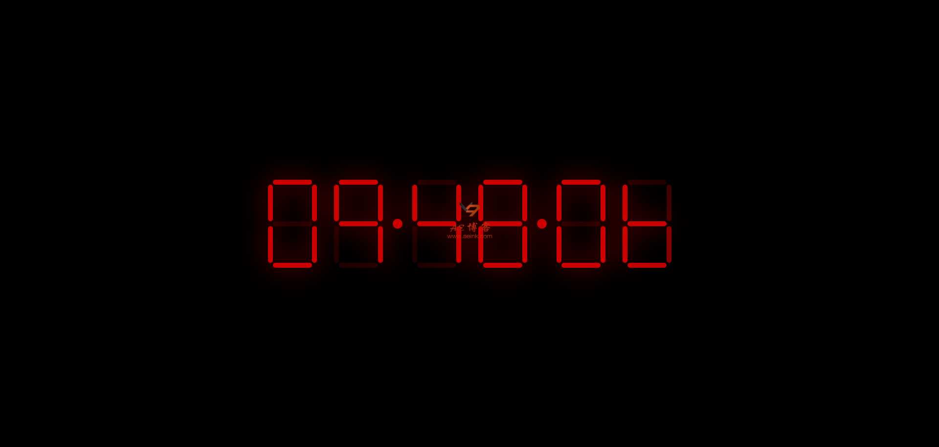 js 红色动态炫酷数字时钟 发卡网创- 首码创想网创资源