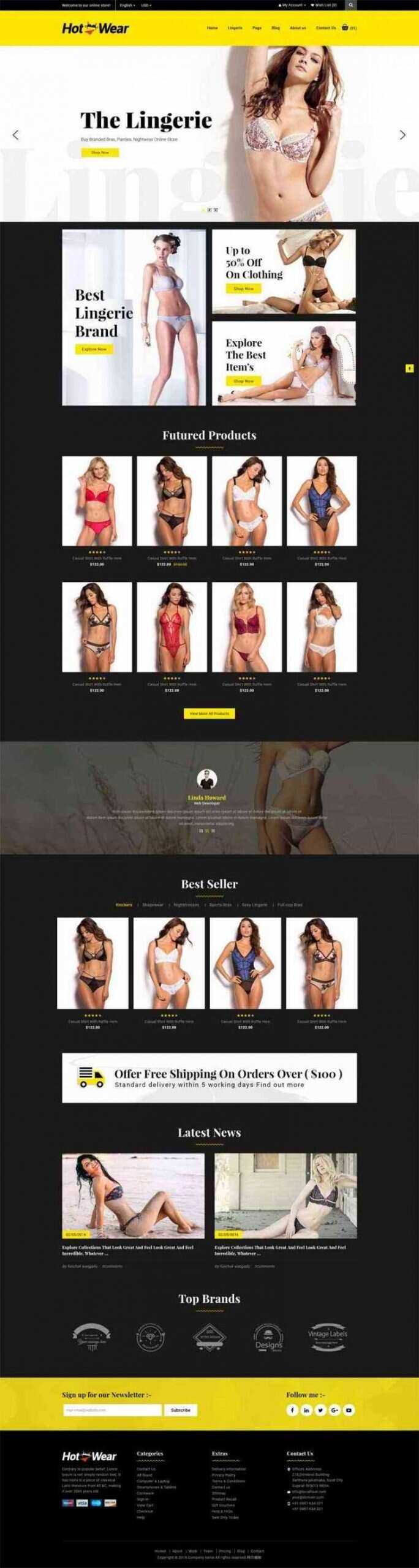 bootstrap响应式时尚女性内衣内裤购物商城网站 发卡网创- 首码创想网创资源