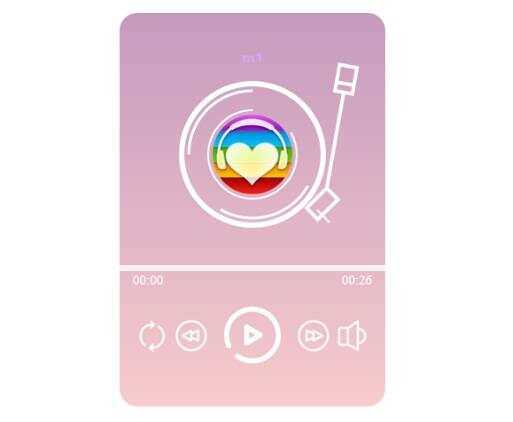 网页粉色渐变音乐播放器效果html源码 发卡网创- 首码创想网创资源