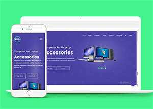 简洁电脑主机配件网站模板下载 发卡网创- 首码创想网创资源