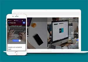 响应式艺术创作类公司网站模板 发卡网创- 首码创想网创资源