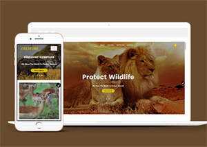 宽屏野生动物园官网企业模板 发卡网创- 首码创想网创资源