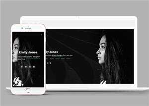 黑色设计师简历响应式网页模板下载 发卡网创- 首码创想网创资源