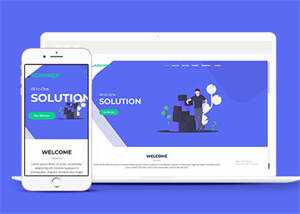 蓝色宽屏手机业务网站模板下载 发卡网创- 首码创想网创资源