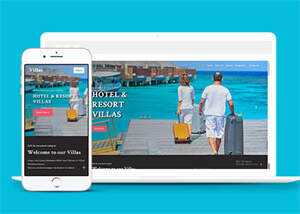 简约酒店度假别墅网站模板源码 发卡网创- 首码创想网创资源