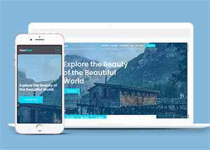 浅蓝色旅游订票网站模板下载 发卡网创- 首码创想网创资源