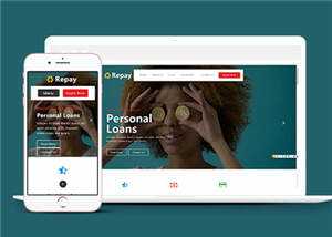 宽屏借贷企业服务响应式网页模板下载 发卡网创- 首码创想网创资源