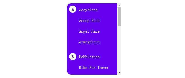 js+css3侧边栏滚动显示首字母索引特效 发卡网创- 首码创想网创资源