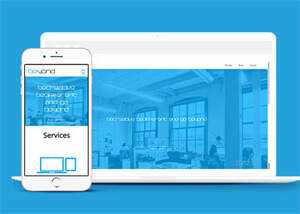 简洁蓝色大图办公行政企业模板 发卡网创- 首码创想网创资源