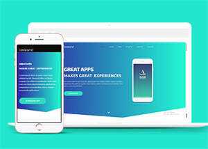 蓝色手机app单页HTML5模板下载 发卡网创- 首码创想网创资源