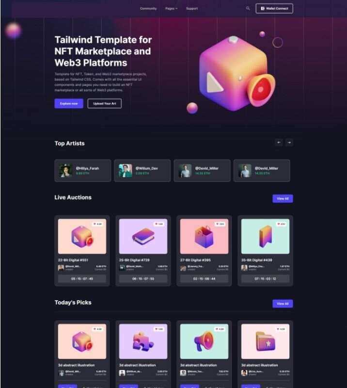 NFT市场服务企业网站html模板 发卡网创- 首码创想网创资源