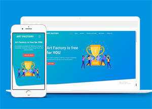 蓝色设计公司扁平化网站模板 发卡网创- 首码创想网创资源