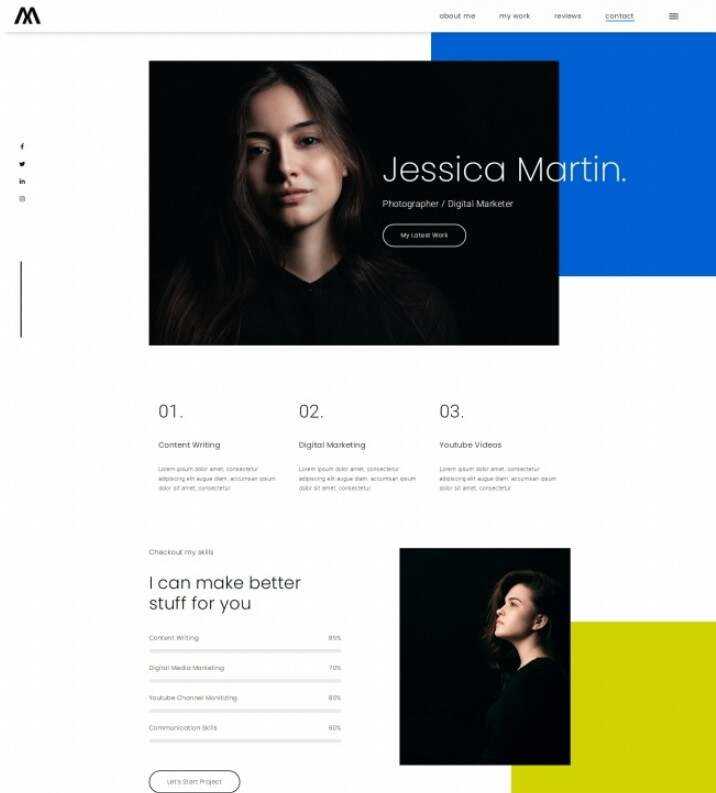 摄影师数字营销师简历网站html模板 发卡网创- 首码创想网创资源