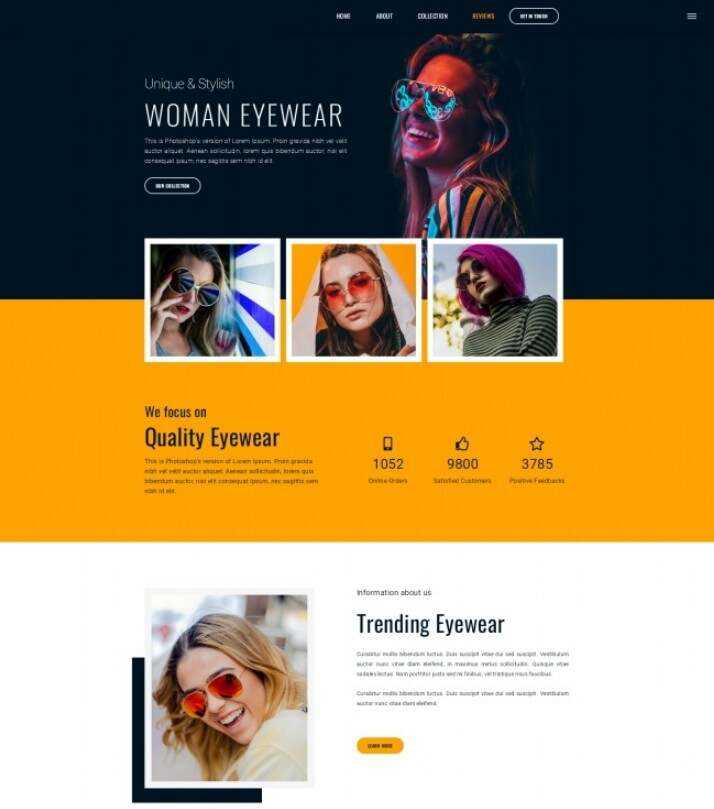 时尚女士墨镜品牌宣传网站html模板 发卡网创- 首码创想网创资源