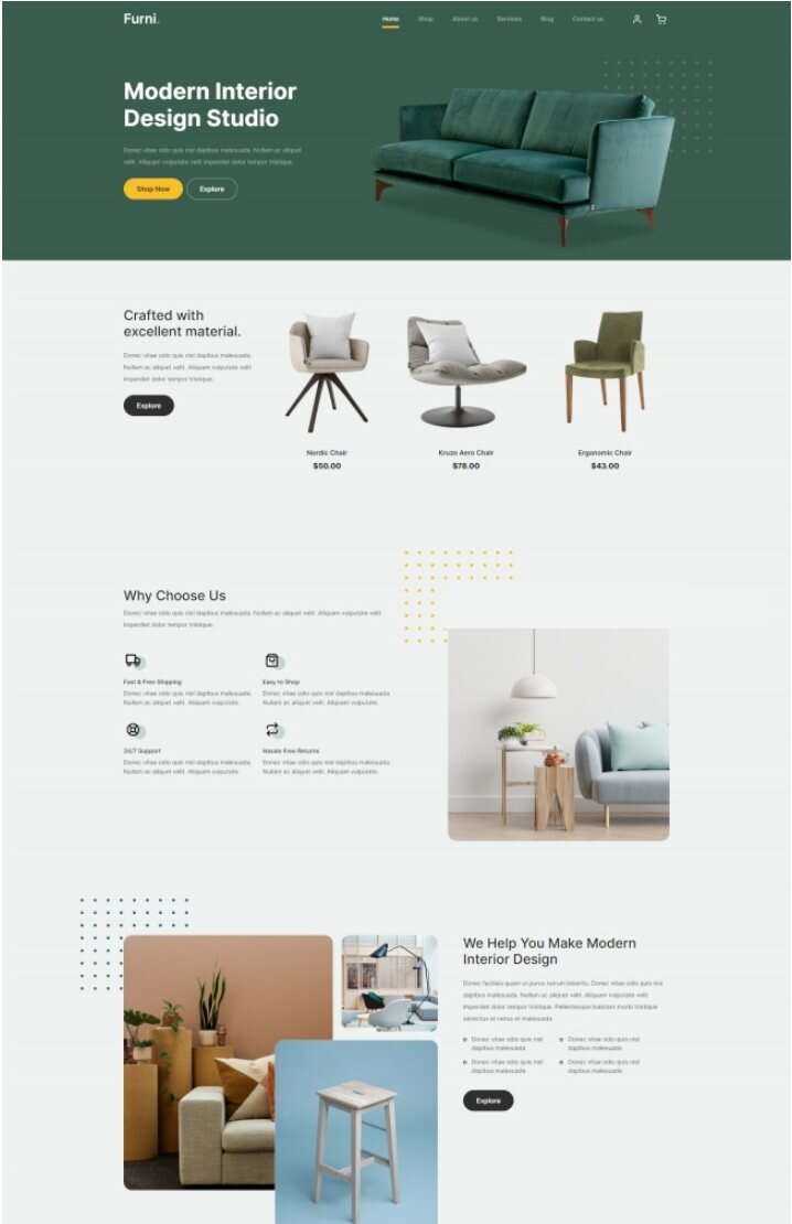 现代室内设计工作室网站html模板 发卡网创- 首码创想网创资源