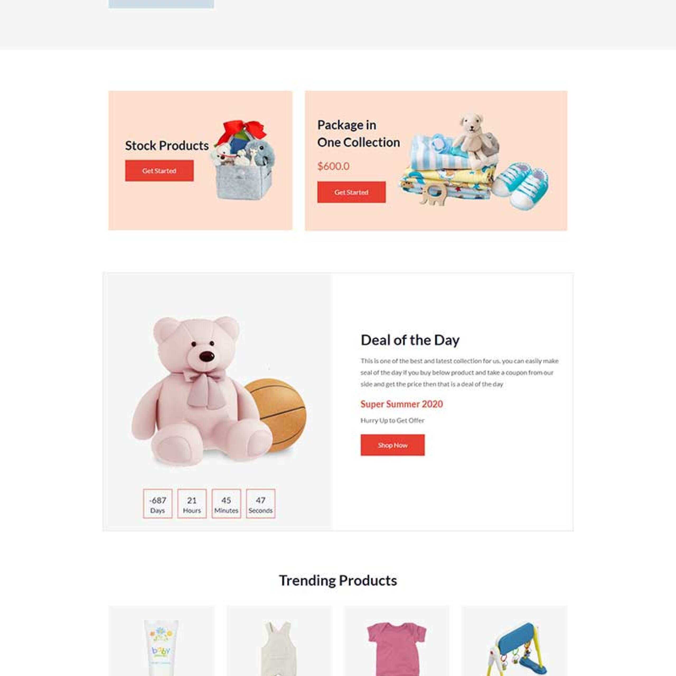 多用途响应式婴儿用品商店HTML5模板 发卡网创- 首码创想网创资源