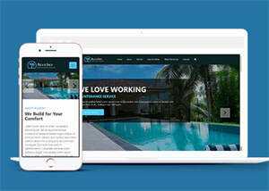 海滩度假山庄酒店网站模板下载 发卡网创- 首码创想网创资源