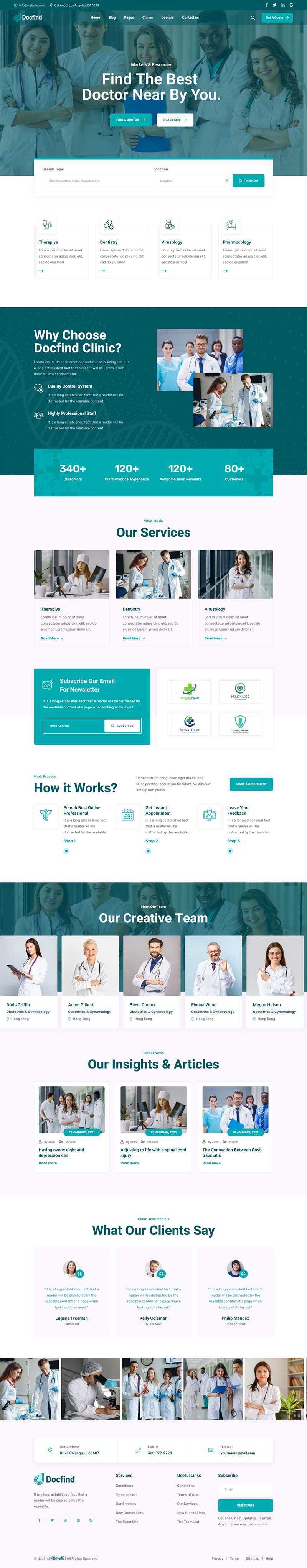 响应式在线医生咨询服务主页HTML模板 发卡网创- 首码创想网创资源