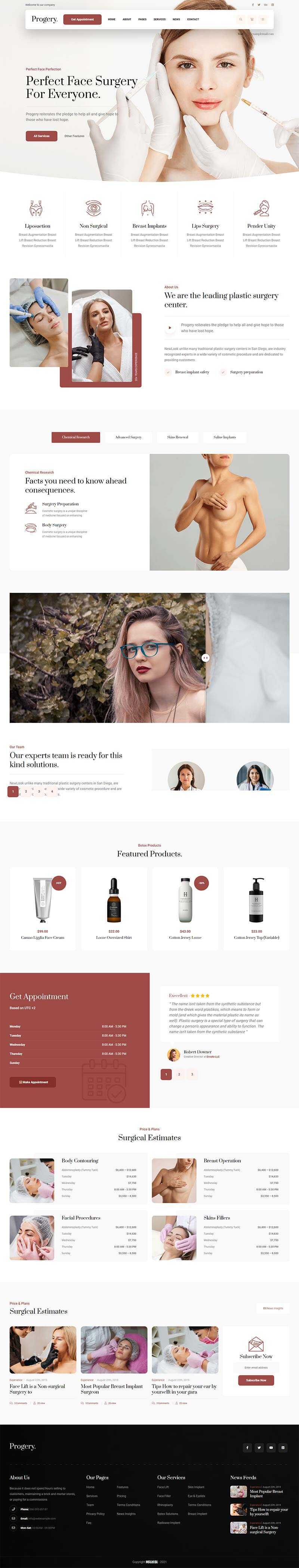 咖啡色整形美容外科医院主页html5模板 发卡网创- 首码创想网创资源