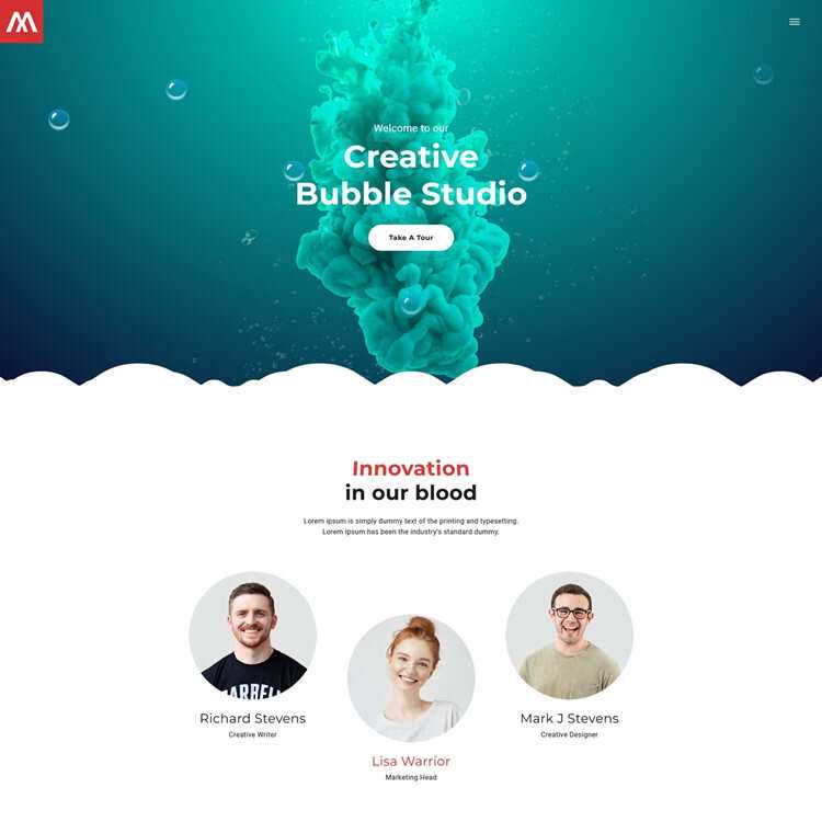 个性创意泡泡工作室html5模板 发卡网创- 首码创想网创资源