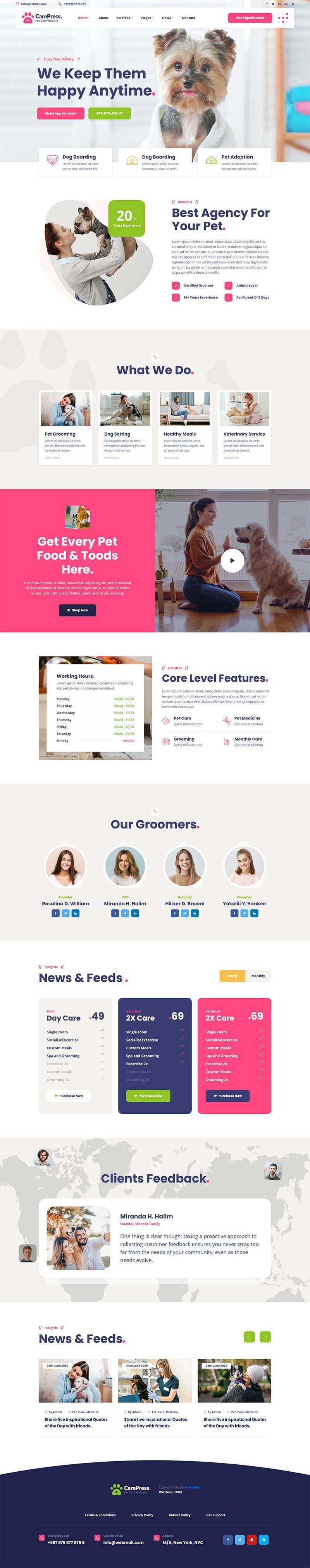 宠物护理医院兽医店铺官网HTML5模板 发卡网创- 首码创想网创资源