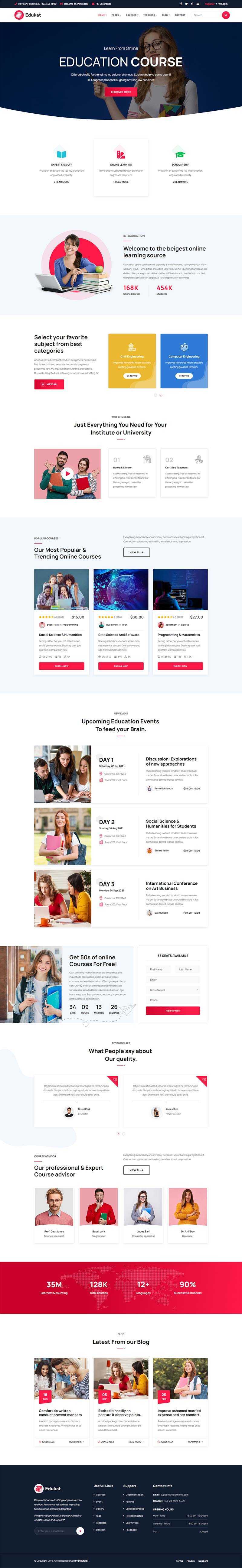 响应式教育课程培训学习类官网html模板 发卡网创- 首码创想网创资源