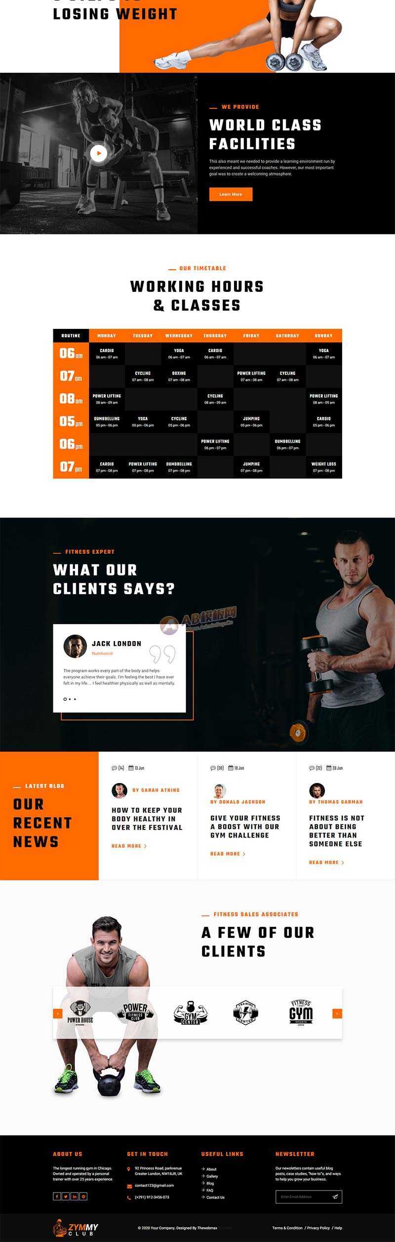 响应式html5健身俱乐部网站html模板 发卡网创- 首码创想网创资源