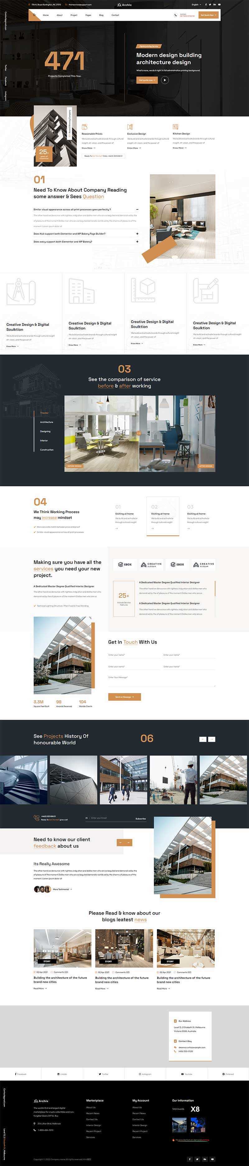 咖啡色现代建筑设计服务公司网站html模板 发卡网创- 首码创想网创资源