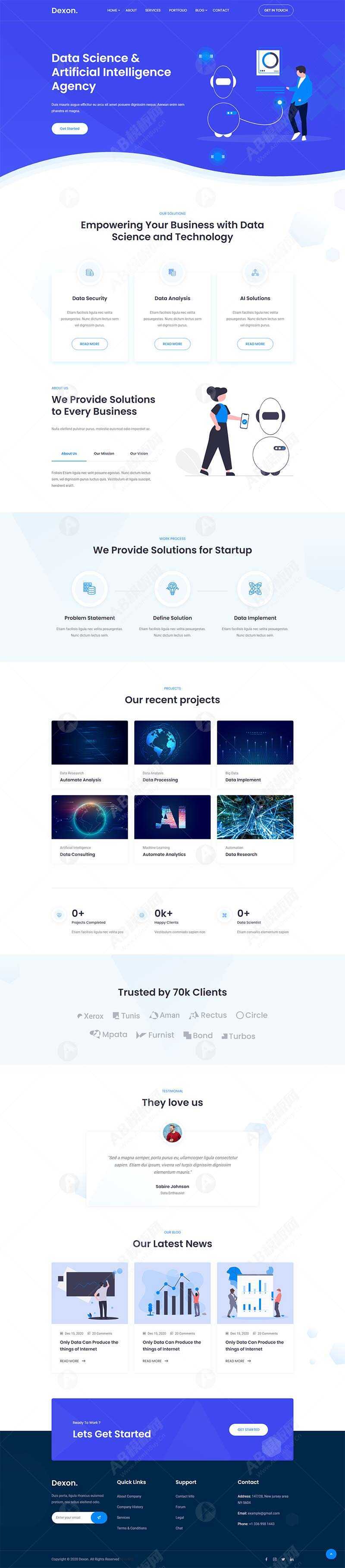 AI智能大数据分析公司网站html模板 发卡网创- 首码创想网创资源