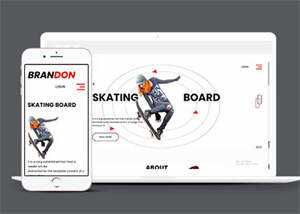 宽屏滑板体育产品企业网站模板 发卡网创- 首码创想网创资源