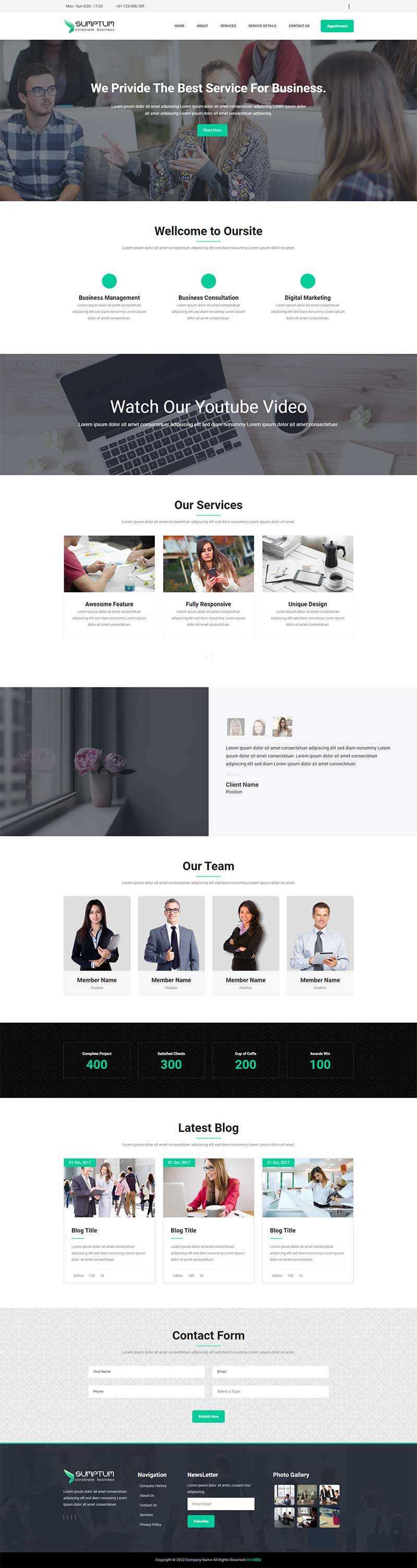 宽屏大气的企业官网网站模板 HTML模板 发卡网创- 首码创想网创资源