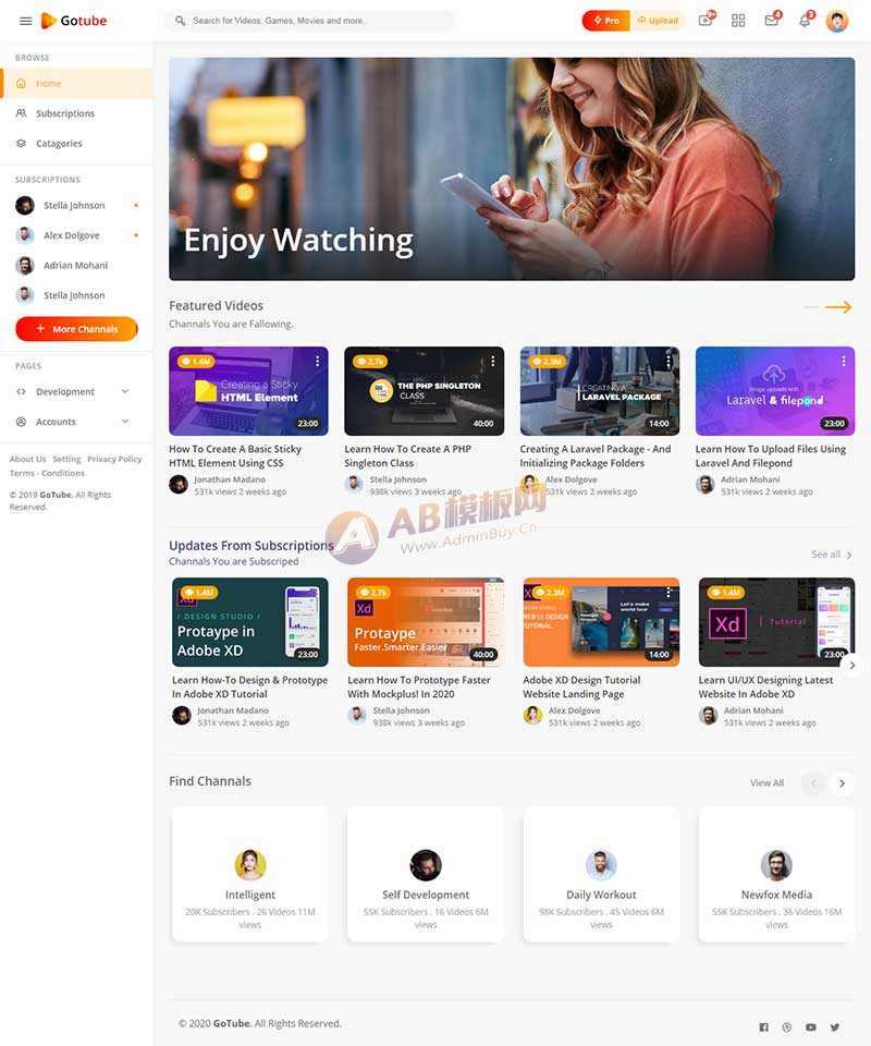 响应式网络视频共享平台网站HTML模板 发卡网创- 首码创想网创资源