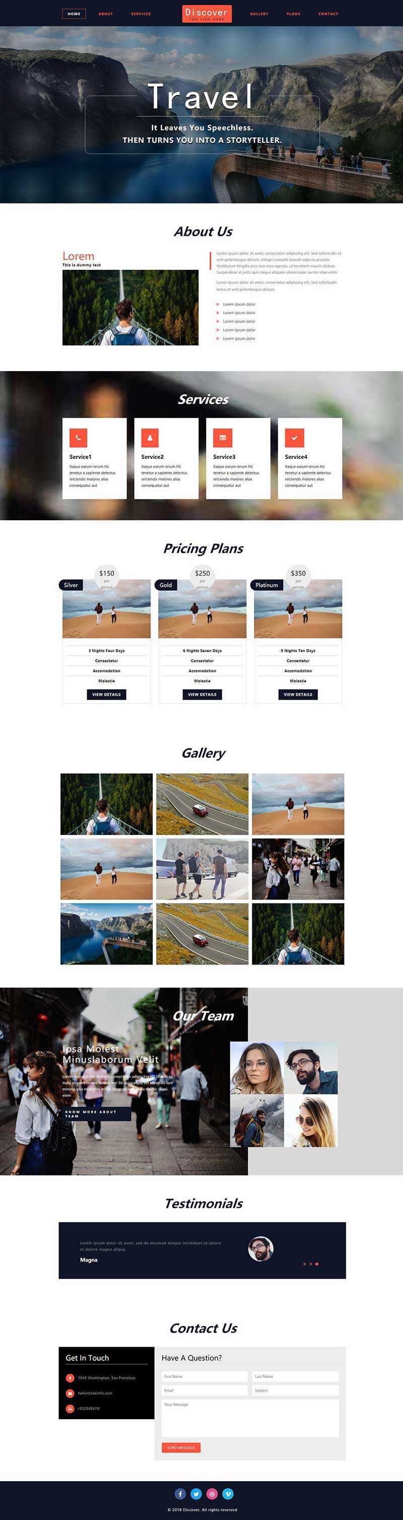 大气宽屏展示型旅游网页html模板 发卡网创- 首码创想网创资源