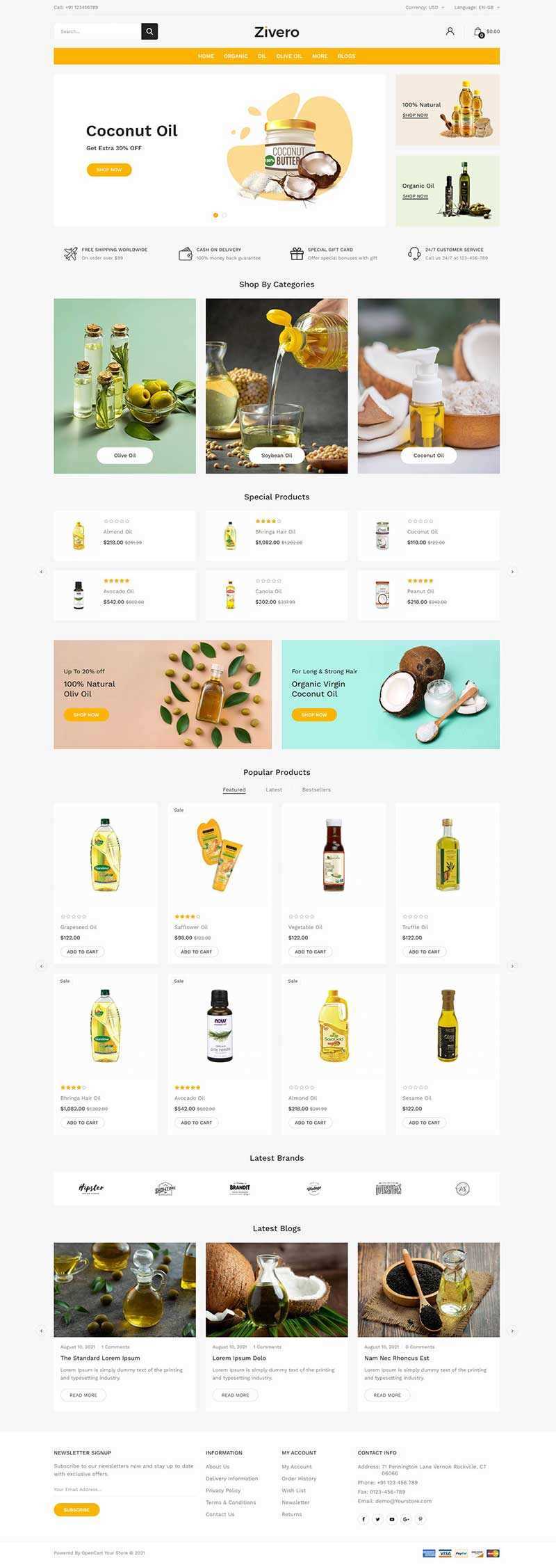 清爽风格食用油网上商城html模板 发卡网创- 首码创想网创资源