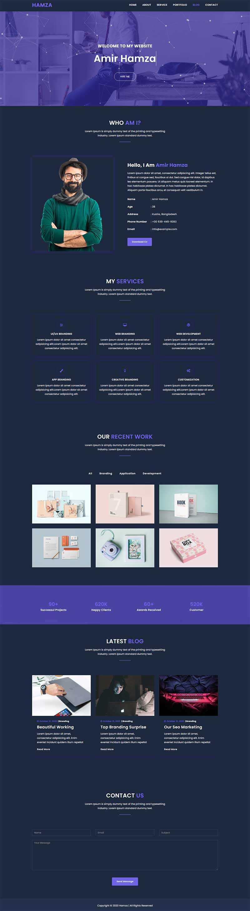 炫酷全屏个人作品集展示网页html模板 发卡网创- 首码创想网创资源