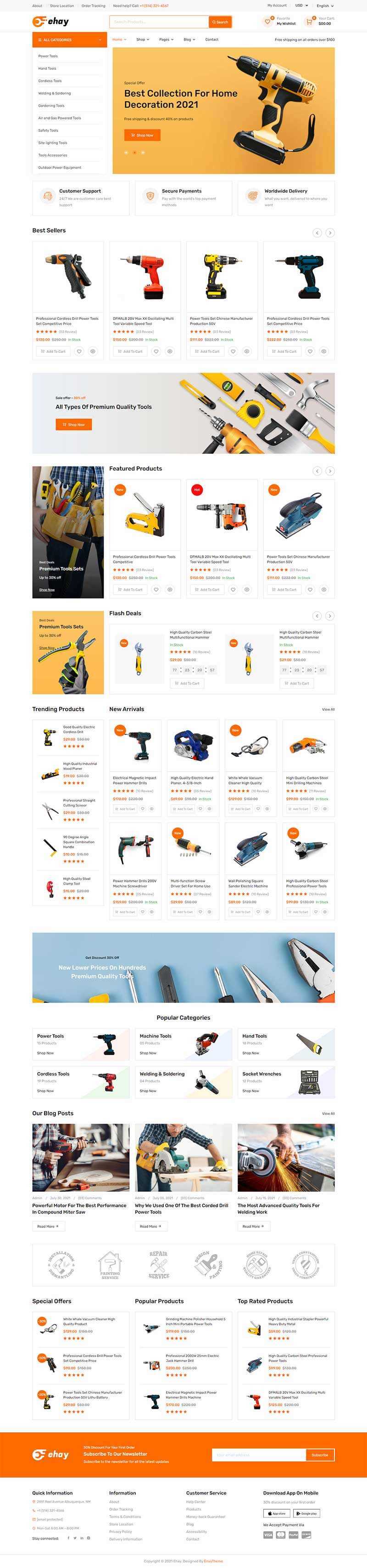 响应式橙色的家用电器商城html模板 发卡网创- 首码创想网创资源