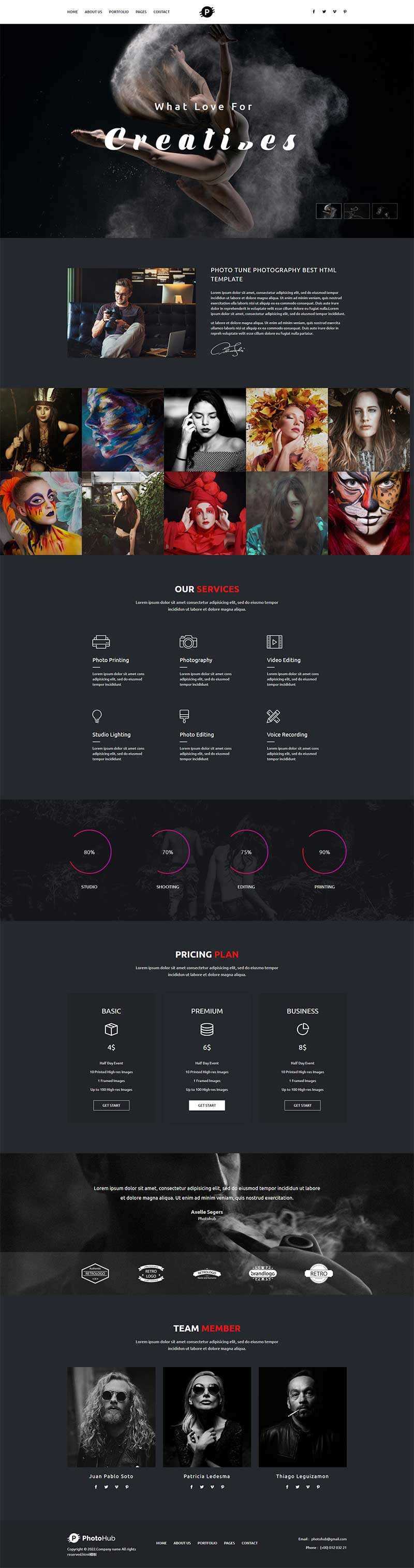 HTML5摄影俱乐部作品展示网站html模板 发卡网创- 首码创想网创资源