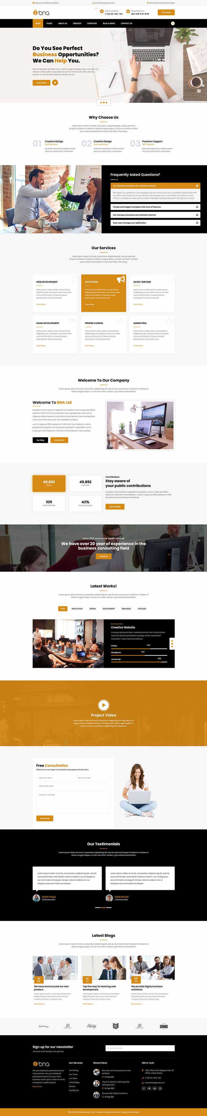 Bootstrap多用途响应式商务企业展示html模板 发卡网创- 首码创想网创资源