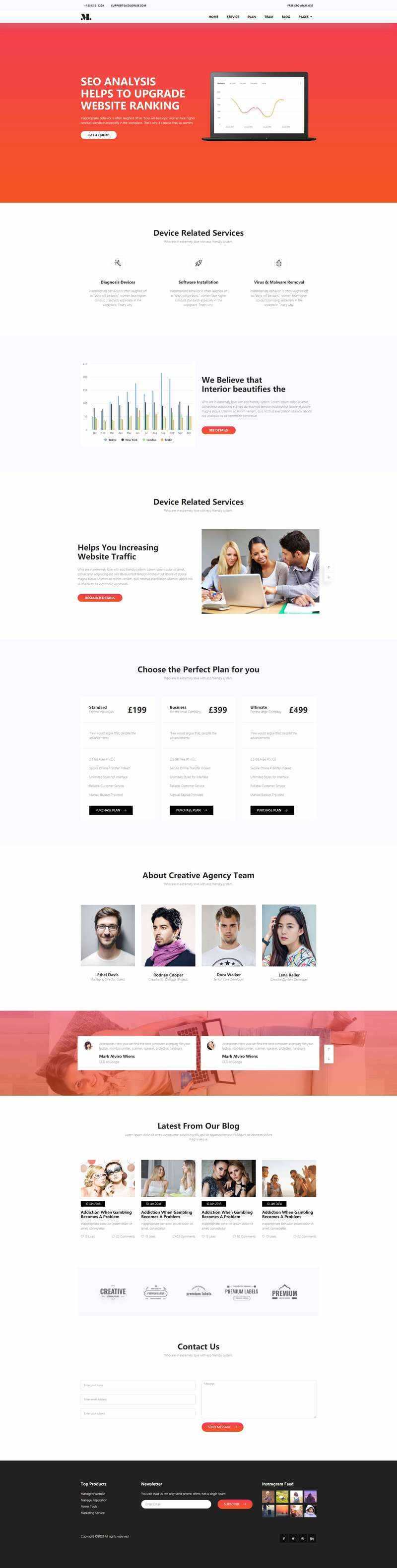 红色响应式SEO优化服务网站html模板 发卡网创- 首码创想网创资源