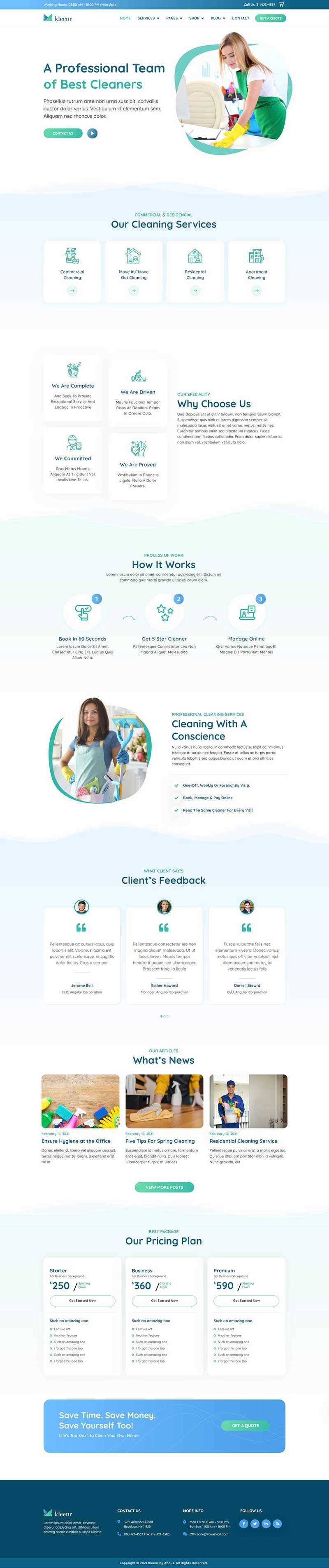 绿色清爽的家政清洁服务公司网站html模板 发卡网创- 首码创想网创资源